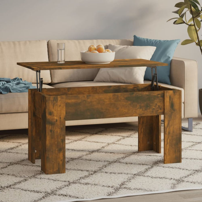 Coffee Table Smoked Oak 101x49x52 Cm Engineered Wood Nokxin
