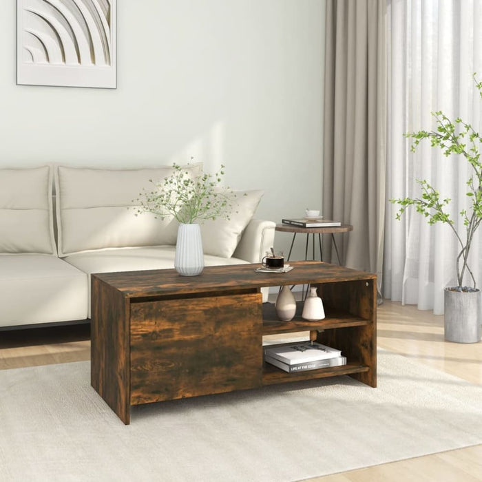 Coffee Table Smoked Oak 102x50x45 Cm Engineered Wood Notbtx