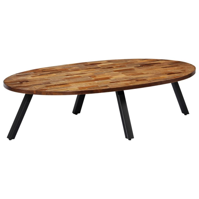 Coffee Table Solid Reclaimed Teak Oval 120x60x30 Cm Xapaoi