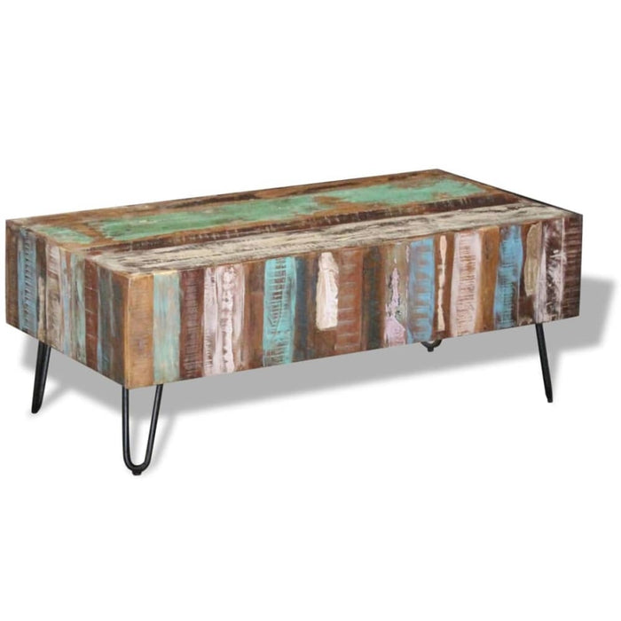 Coffee Table Solid Reclaimed Wood 100x50x38 Cm Xatapp