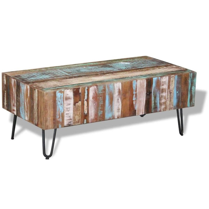 Coffee Table Solid Reclaimed Wood 100x50x38 Cm Xatapp