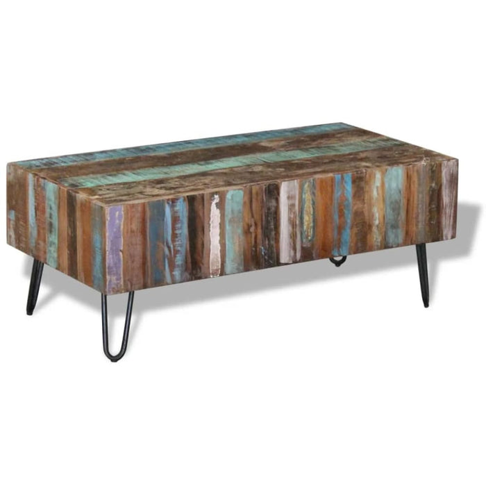 Coffee Table Solid Reclaimed Wood 100x50x38 Cm Xatapp
