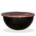 Coffee Table Solid Reclaimed Wood Black Bowl Shape Xapxpk