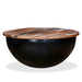 Coffee Table Solid Reclaimed Wood Black Bowl Shape Xapxpk