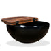 Coffee Table Solid Reclaimed Wood Black Bowl Shape Xapxpk