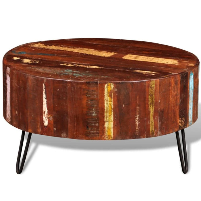 Coffee Table Solid Reclaimed Wood Round Xaolxl