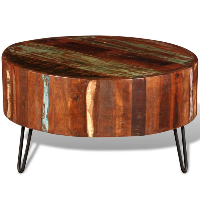 Coffee Table Solid Reclaimed Wood Round Xaolxl