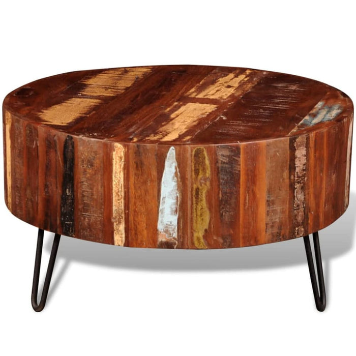 Coffee Table Solid Reclaimed Wood Round Xaolxl