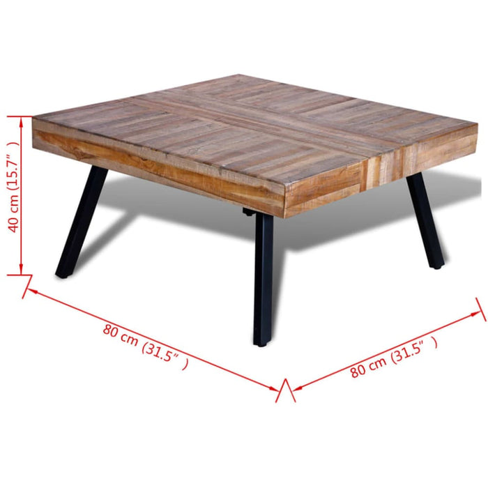 Coffee Table Square Reclaimed Teak Wood Xaoibl