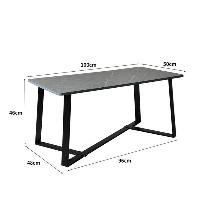 Coffee Table Storage Dining Industrial Steel Legs Grey