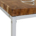 Coffee Table Teak Resin 110x60x40 Cm White And Brown Xaappt