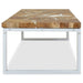 Coffee Table Teak Resin 110x60x40 Cm White And Brown Xaappt