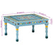 Coffee Table Turquoise Hand Painted Solid Wood Mango Tptilo
