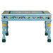 Coffee Table Turquoise Hand Painted Solid Wood Mango Tptilo