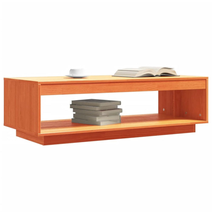 Coffee Table Wax Brown 110x50x33.5 Cm Solid Wood Pine Naaotp