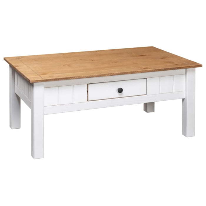 Coffee Table White 100x60x45 Cm Solid Pine Wood Panama