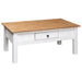 Coffee Table White 100x60x45 Cm Solid Pine Wood Panama