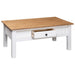 Coffee Table White 100x60x45 Cm Solid Pine Wood Panama