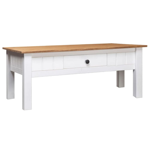 Coffee Table White 100x60x45 Cm Solid Pine Wood Panama