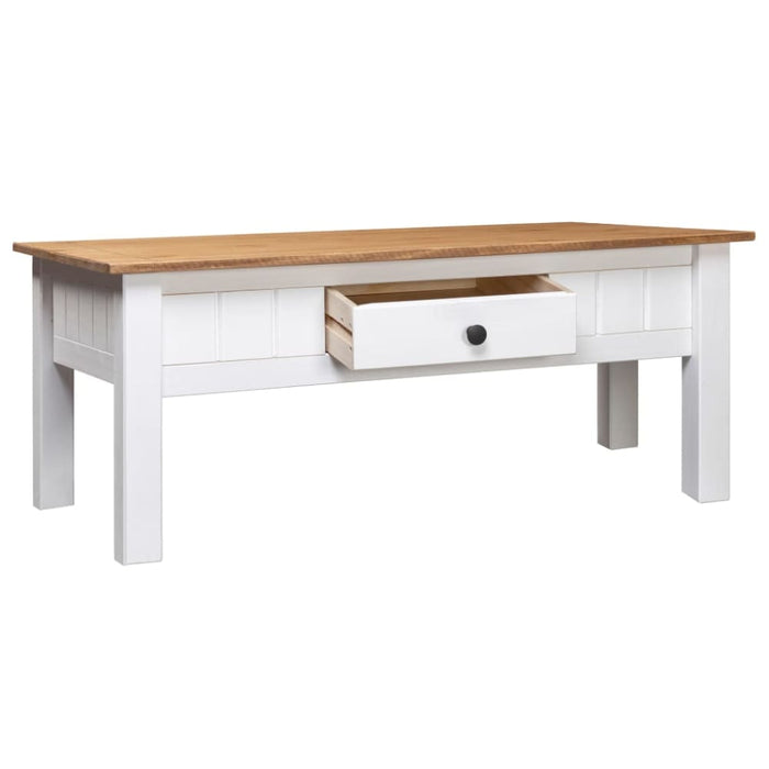 Coffee Table White 100x60x45 Cm Solid Pine Wood Panama