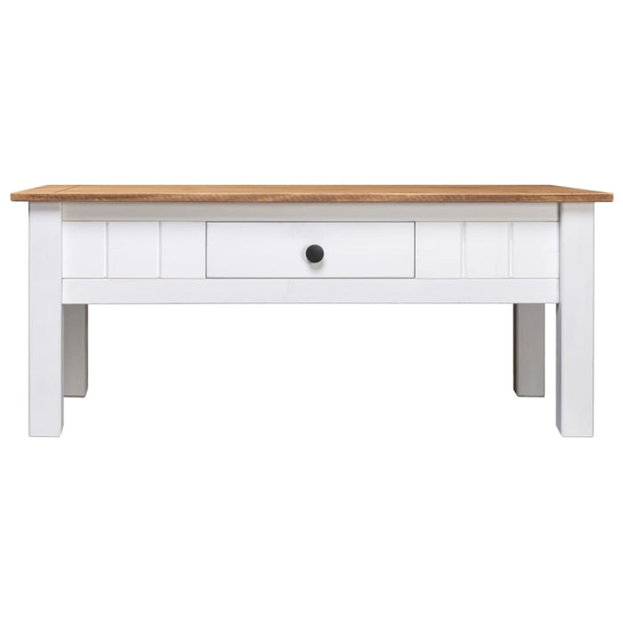 Coffee Table White 100x60x45 Cm Solid Pine Wood Panama