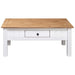 Coffee Table White 100x60x45 Cm Solid Pine Wood Panama