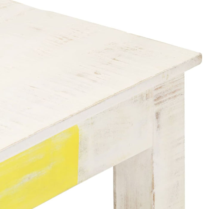 Coffee Table White 110x60x45 Cm Solid Mango Wood Txtppp