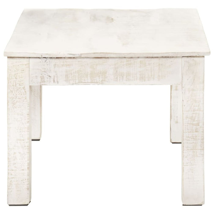 Coffee Table White 110x60x45 Cm Solid Mango Wood Txtppp
