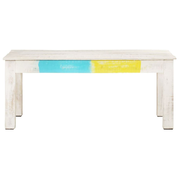 Coffee Table White 110x60x45 Cm Solid Mango Wood Txtppp