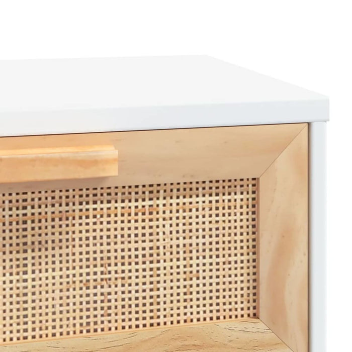 Coffee Table White 80x40x30 Cm Engineered Wood&solid Wood