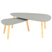 Coffee Tables 2 Pcs Grey Solid Pinewood Xnpxol