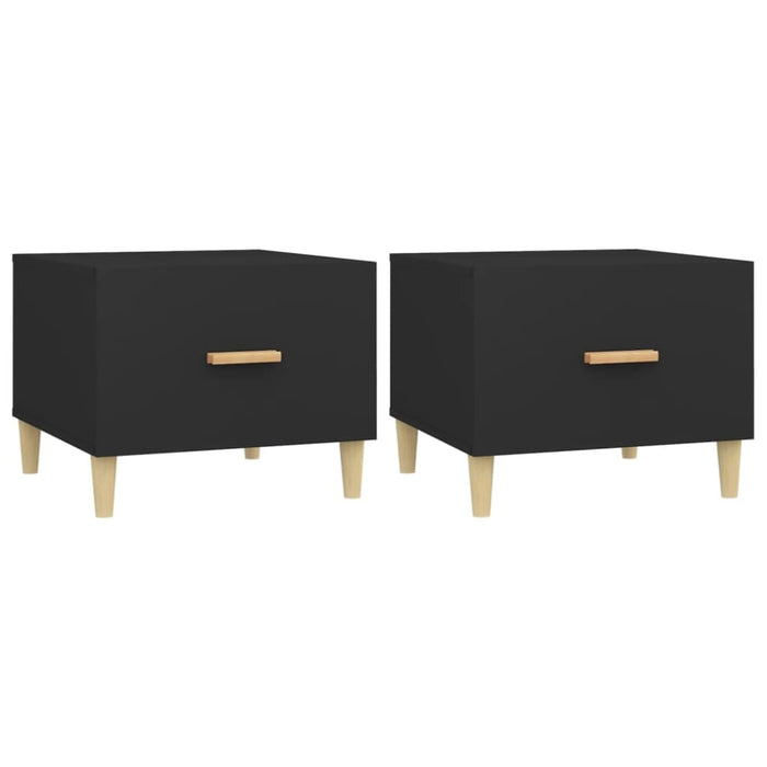 Coffee Tables 2 Pcs Black 50x50x40 Cm Engineered Wood Noxioo