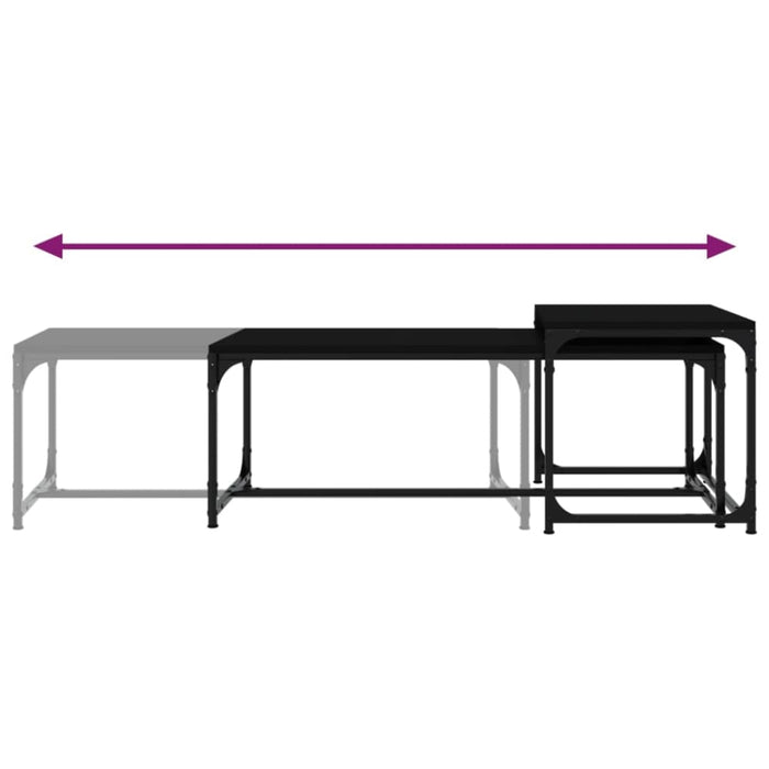 Coffee Tables 2 Pcs Black Engineered Wood Nxttti