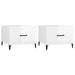 Coffee Tables with Metal Legs 2 Pcs Glossy Look White