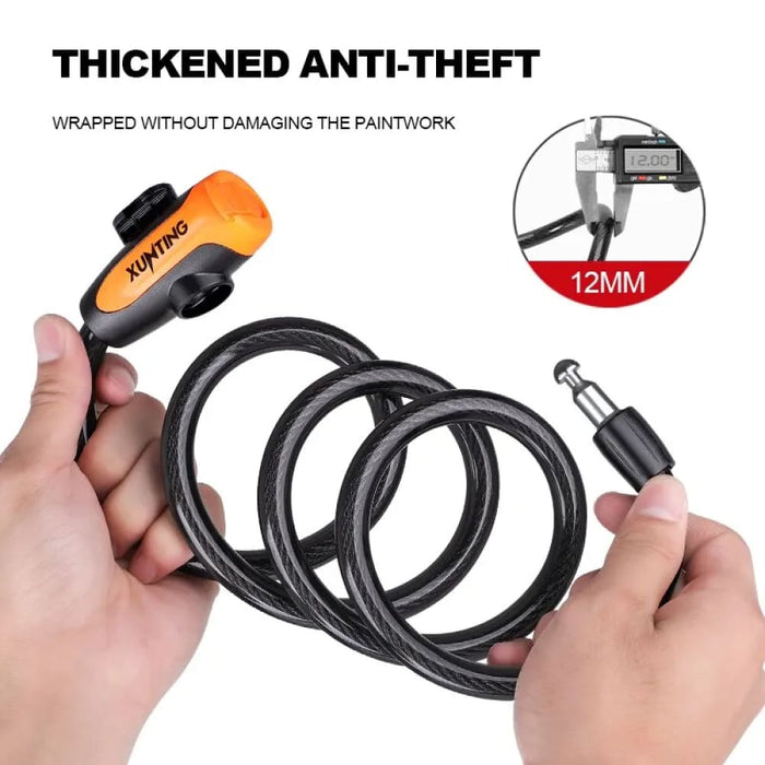 Coiled Bike Cable Lock With Mounting Bracket Secure