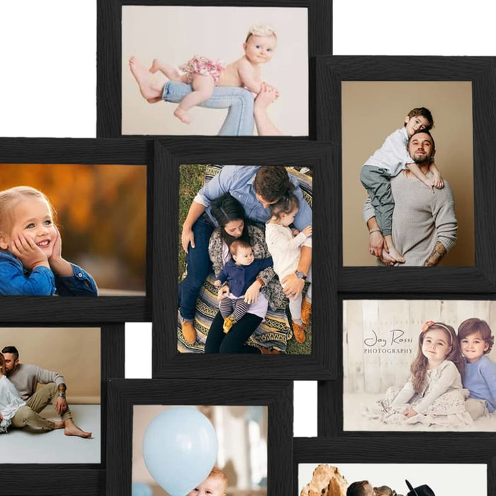 Collage Photo Frame for Picture 10 Pcs 10x15 Cm Black Mdf