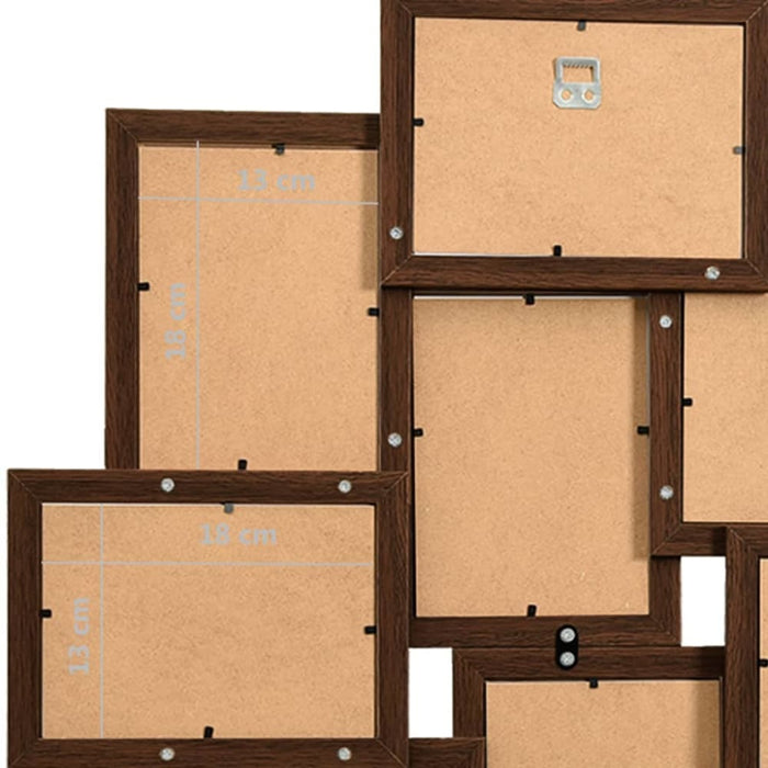 Collage Photo Frame for Picture 10 Pcs 13x18 Cm Dark Brown