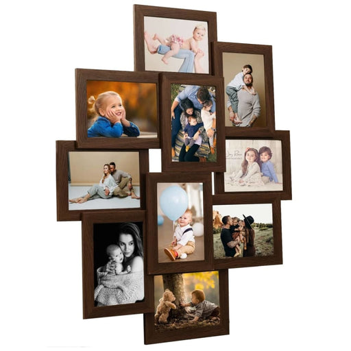 Collage Photo Frame For Picture 10 Pcs 13x18 Cm Dark Brown