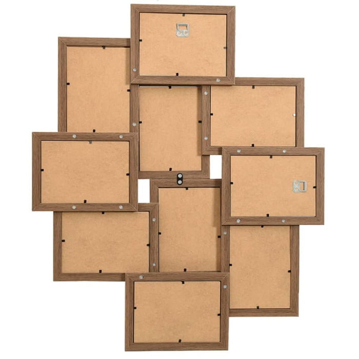 Collage Photo Frame for Picture 10 Pcs 13x18 Cm Light Brown