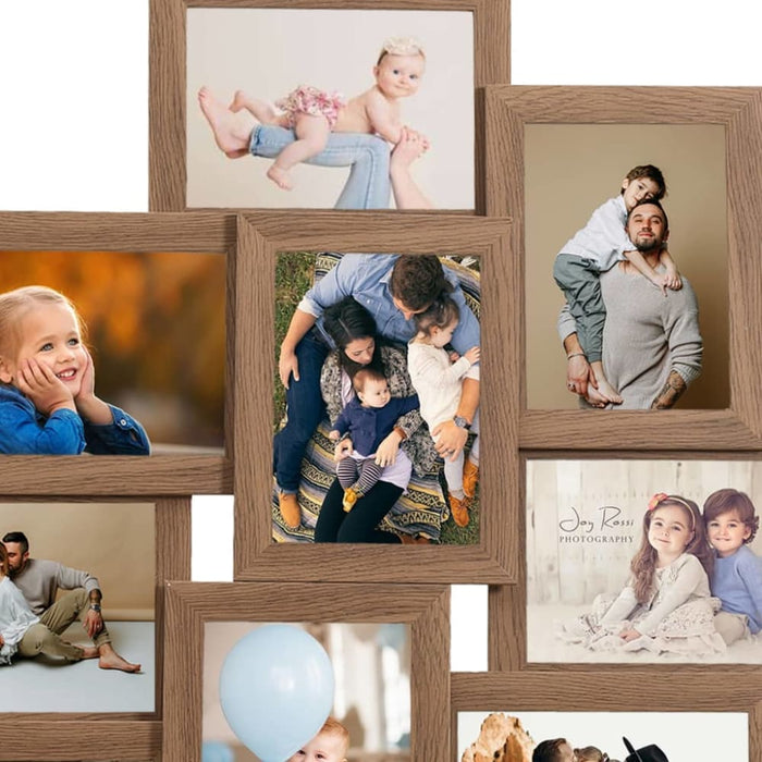 Collage Photo Frame for Picture 10 Pcs 13x18 Cm Light Brown