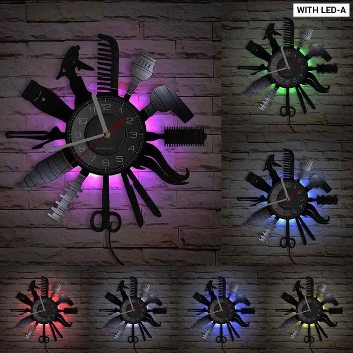 Colour Changing Hair Salon Clock