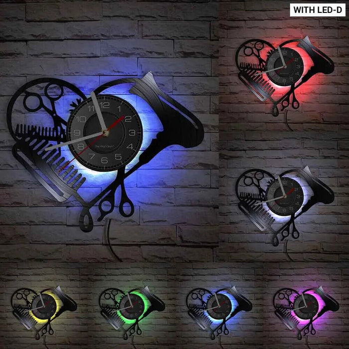 Colour Changing Hair Salon Clock