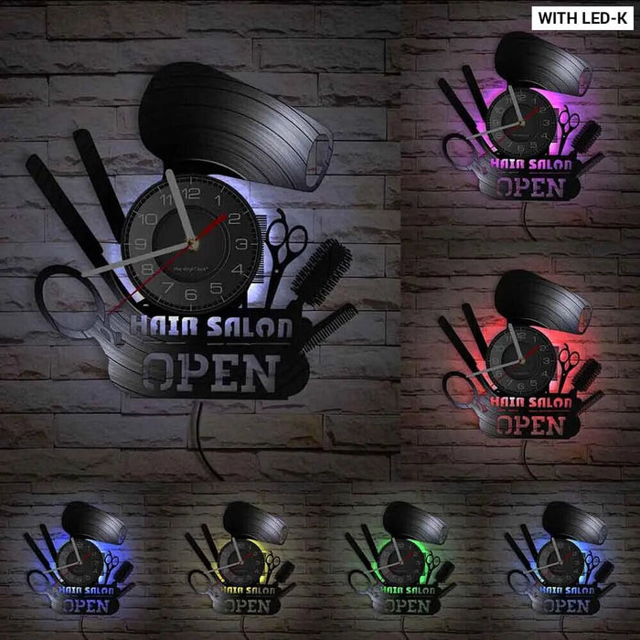 Colour Changing Hair Salon Clock