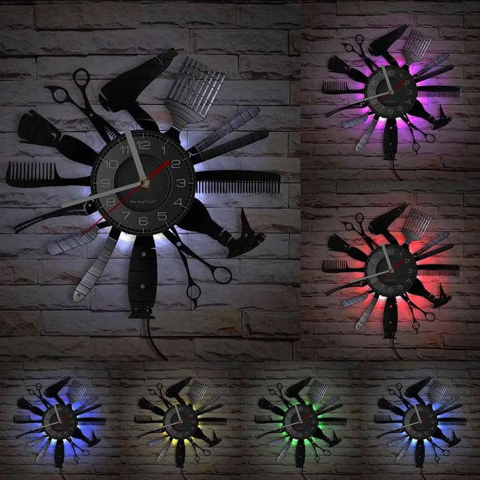 Colour Changing Hair Salon Clock