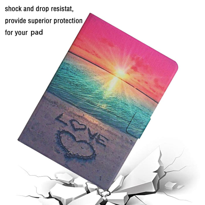 Coloured Drawing Pattern Flip Leather Smart Tablet Case