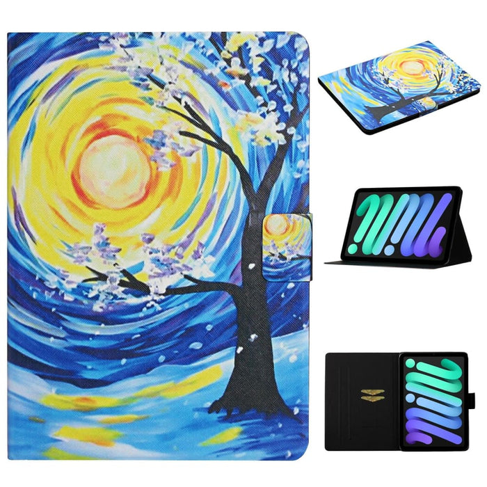 Coloured Drawing Pattern Flip Leather Smart Tablet Case