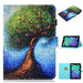 Coloured Drawing Stitching Smart Leather Tablet Case