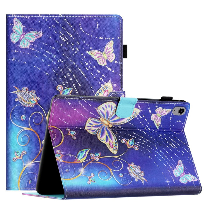 Coloured Drawing Stitching Smart Leather Tablet Case