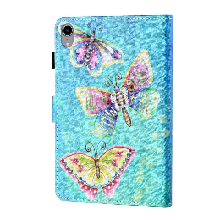 Coloured Drawing Stitching Smart Leather Tablet Case
