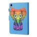 Coloured Drawing Stitching Smart Leather Tablet Case